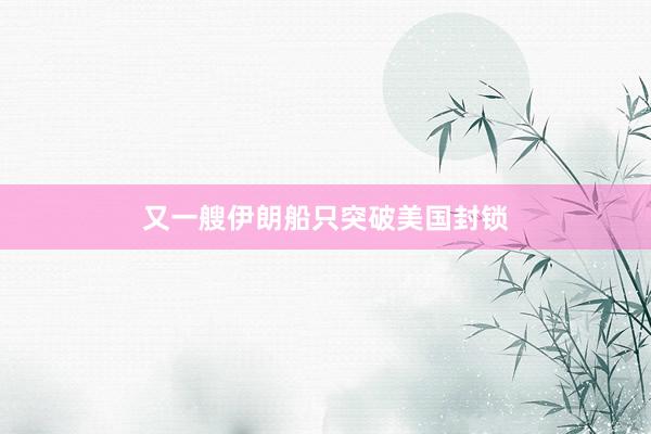 又一艘伊朗船只突破美国封锁