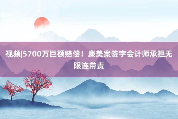 视频|5700万巨额赔偿！康美案签字会计师承担无限连带责