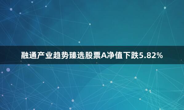 融通产业趋势臻选股票A净值下跌5.82%