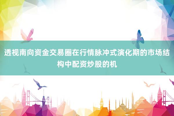 透视南向资金交易圈在行情脉冲式演化期的市场结构中配资炒股的机