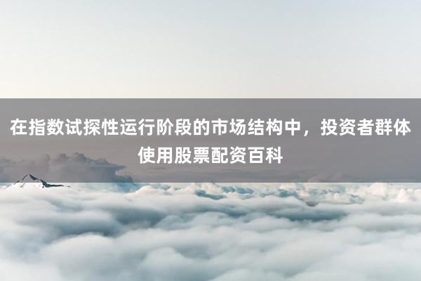 在指数试探性运行阶段的市场结构中，投资者群体使用股票配资百科