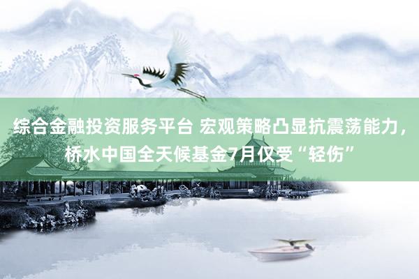 综合金融投资服务平台 宏观策略凸显抗震荡能力，桥水中国全天候基金7月仅受“轻伤”