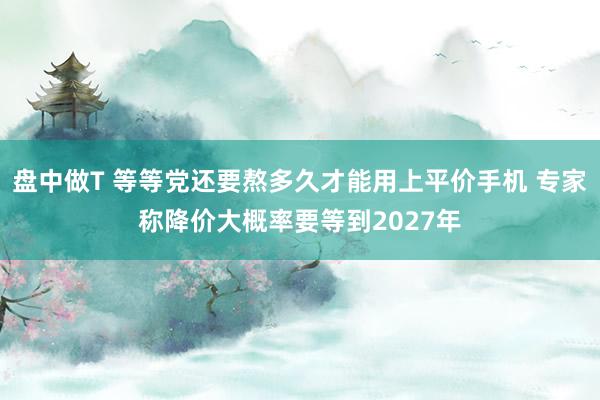 盘中做T 等等党还要熬多久才能用上平价手机 专家称降价大概率要等到2027年