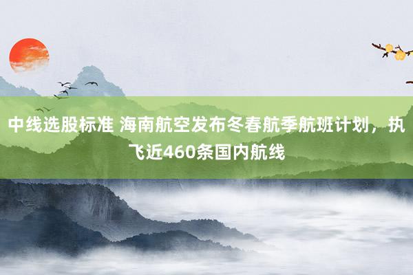 中线选股标准 海南航空发布冬春航季航班计划，执飞近460条国内航线